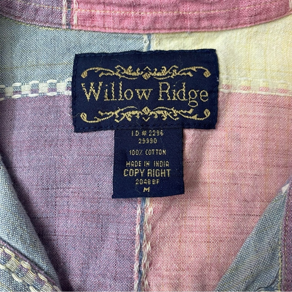 Willow Ridge Pink and Purple Patchwork Plaid Shirt Spring - Easter - Pastel - Picture 7 of 10